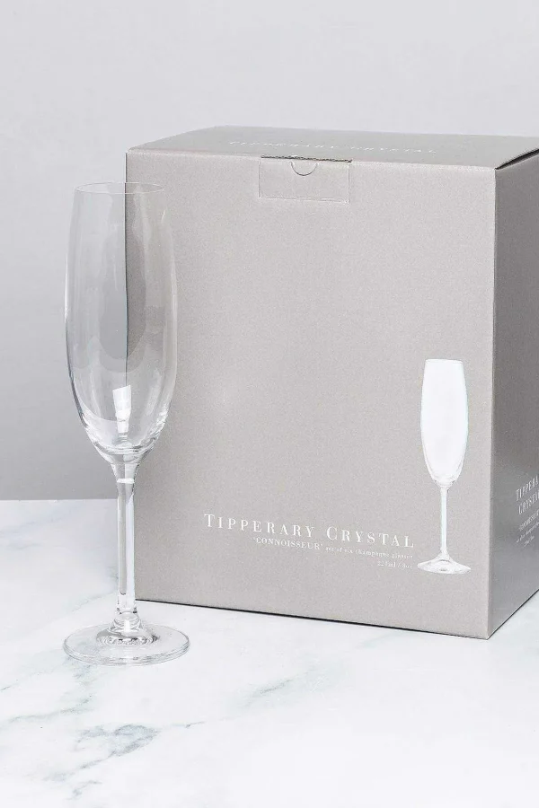 Tipperary Crystal Gift Set Of 6 Connoisseur Champagne Glasses* Homeware