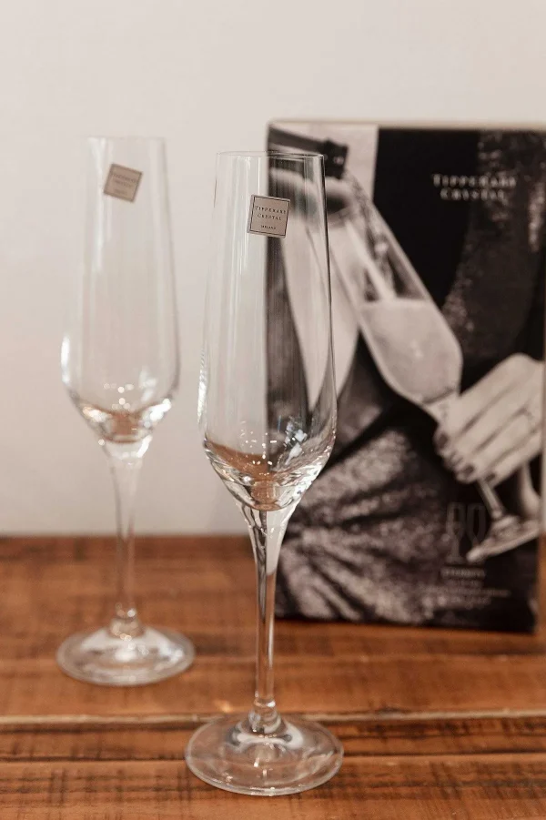 Tipperary Crystal Gift Set Of 2 Crystal Champagne Glasses* Homeware