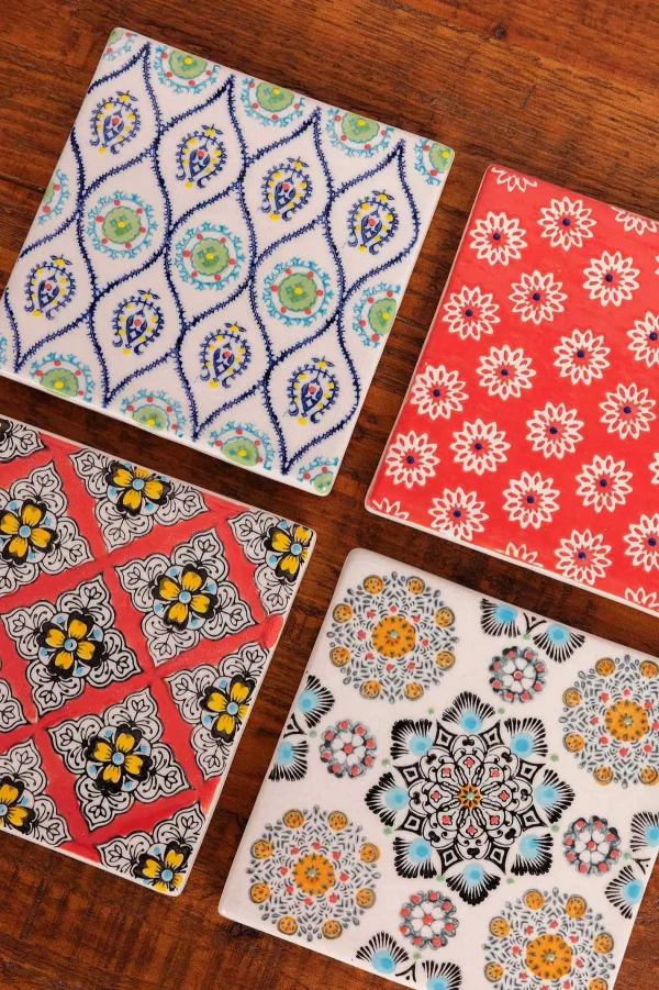 Eclectic Set Of 4 Coasters* Homeware
