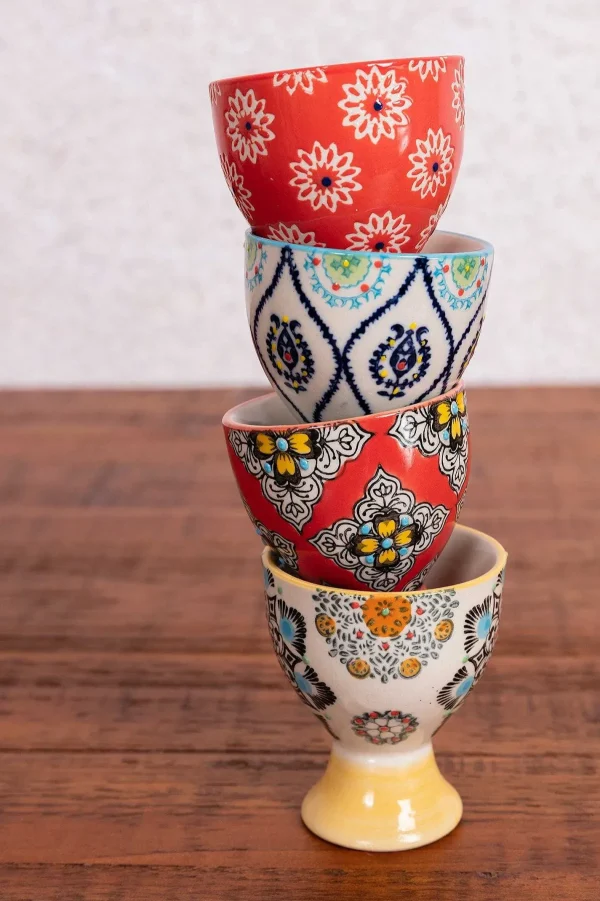 Eclectic Set Of 4 Egg Cups* Homeware