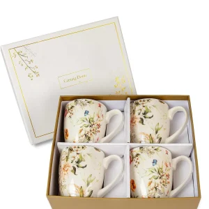 Carraig Donn Living Set Of 4 Vintage Floral Mugs* Homeware