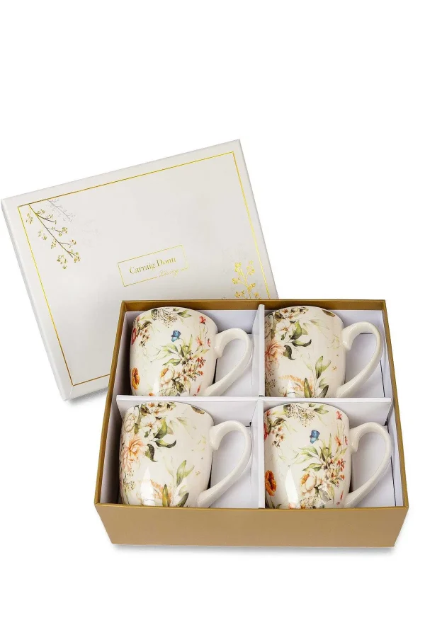 Carraig Donn Living Set Of 4 Vintage Floral Mugs* Homeware