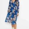 Pala D'oro Shauna Midi Dress In Blue Print*Women Dresses & Jumpsuits