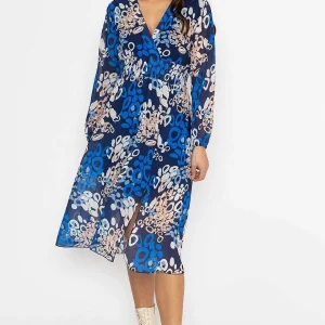Pala D'oro Shauna Midi Dress In Blue Print*Women Dresses & Jumpsuits