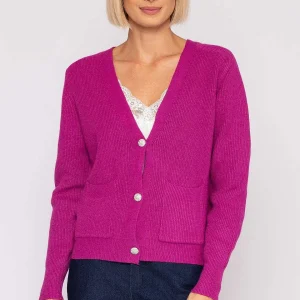 J'aime la Vie Short Cardigan In Magenta*Women Jumpers & Cardigans