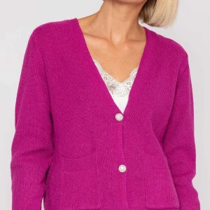 J'aime la Vie Short Cardigan In Magenta*Women Jumpers & Cardigans