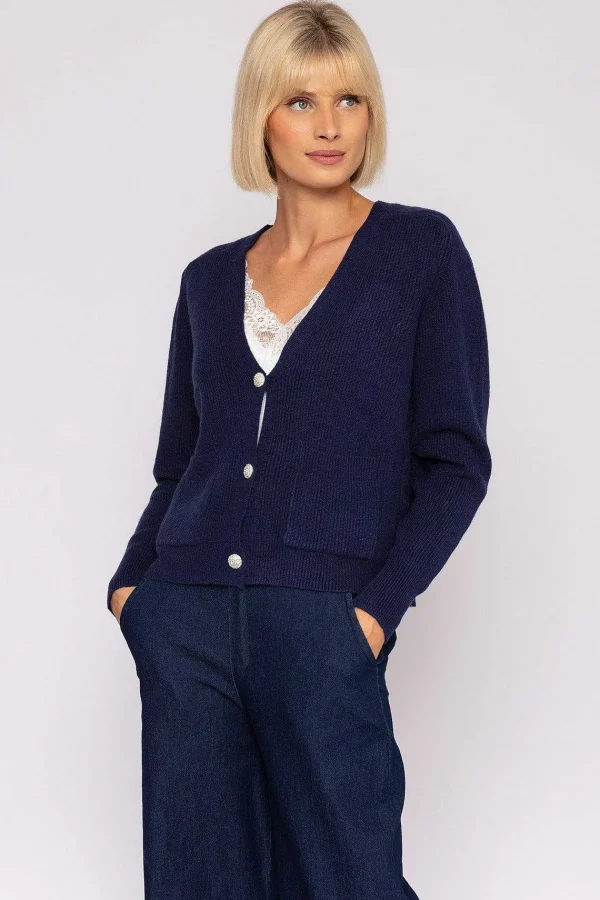 J'aime la Vie Short Cardigan In Navy*Women Jumpers & Cardigans