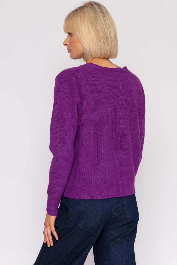 J'aime la Vie Short Cardigan In Purple*Women Jumpers & Cardigans