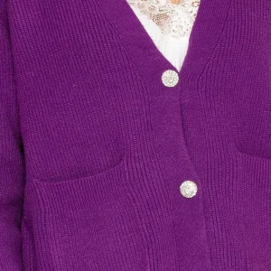 J'aime la Vie Short Cardigan In Purple*Women Jumpers & Cardigans