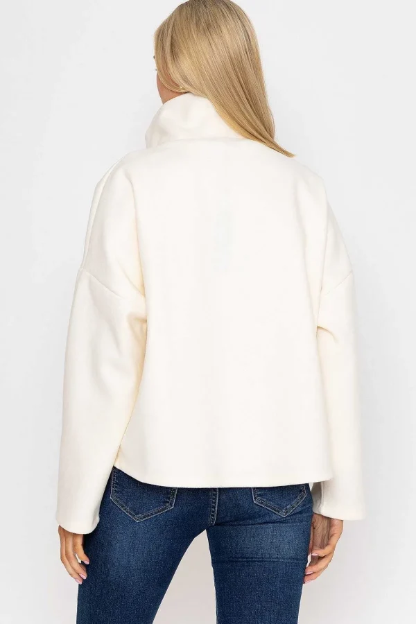 Pala D'oro Short Funnel Neck Jacket In White*Women Coats & Jackets