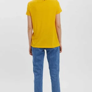 Vero Moda Short Sleeve V-Neck Top In Yellow*Women Tops & Blouses