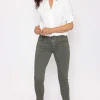 J'aime la Vie Short Zip Jeans In Khaki*Women Jeans & Trousers