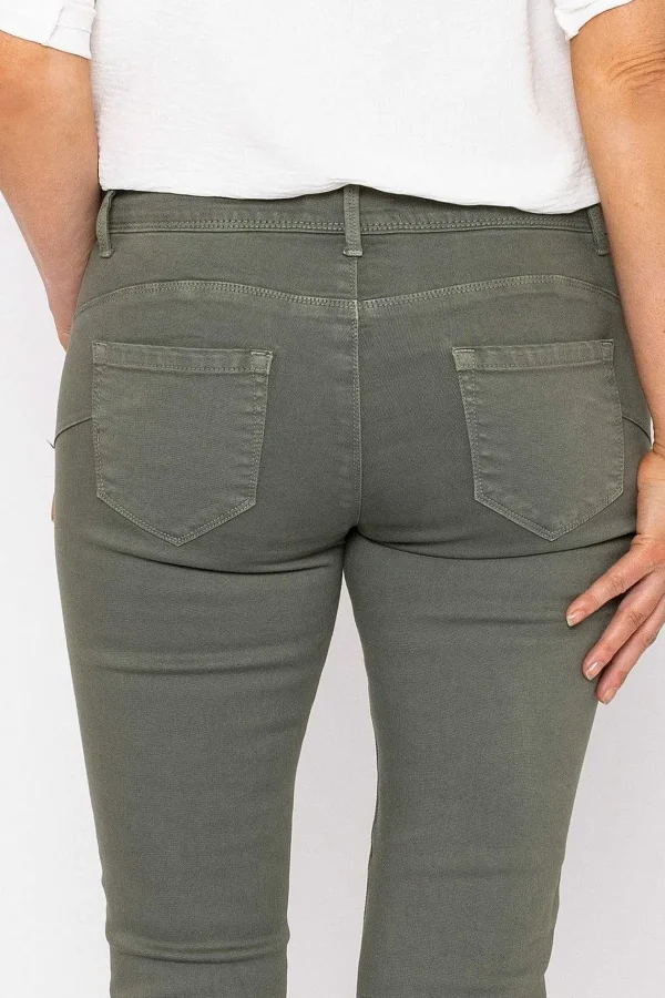 J'aime la Vie Short Zip Jeans In Khaki*Women Jeans & Trousers