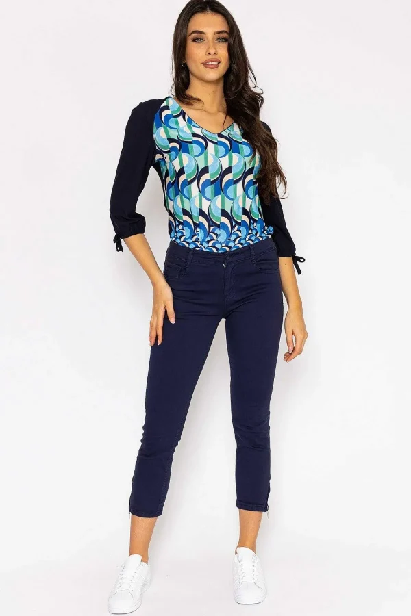 Kalisson Short Zip Jeans In Navy*Women Jeans & Trousers