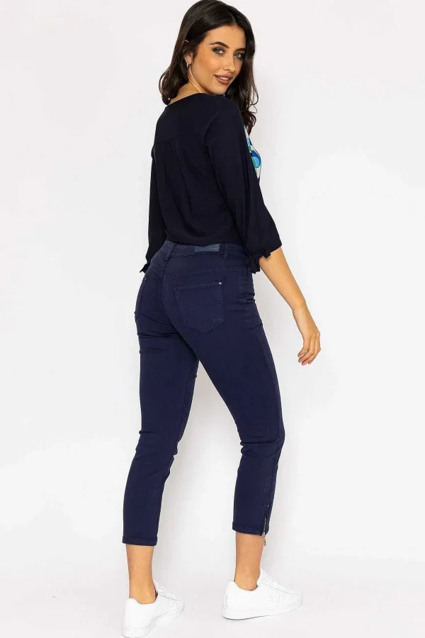 Kalisson Short Zip Jeans In Navy*Women Jeans & Trousers