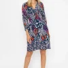 Pala D'oro Sienna Navy Animal Print Knee Length Dress*Women Dresses & Jumpsuits