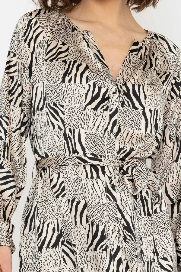 Rowen Avenue Silky V Neck Midi Dress In Mono Print*Women Dresses & Jumpsuits