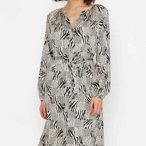Rowen Avenue Silky V Neck Midi Dress In Mono Print*Women Dresses & Jumpsuits