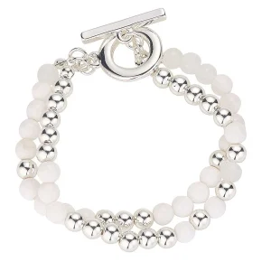 Knight & Day Silver And White Bead Bracelet* Jewellery