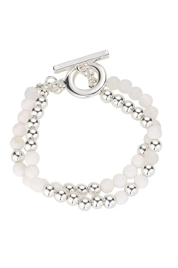Knight & Day Silver And White Bead Bracelet* Jewellery