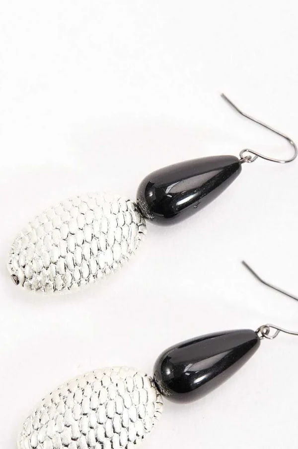 Soul Jewellery Silver Earrings With Black Stone* Earrings