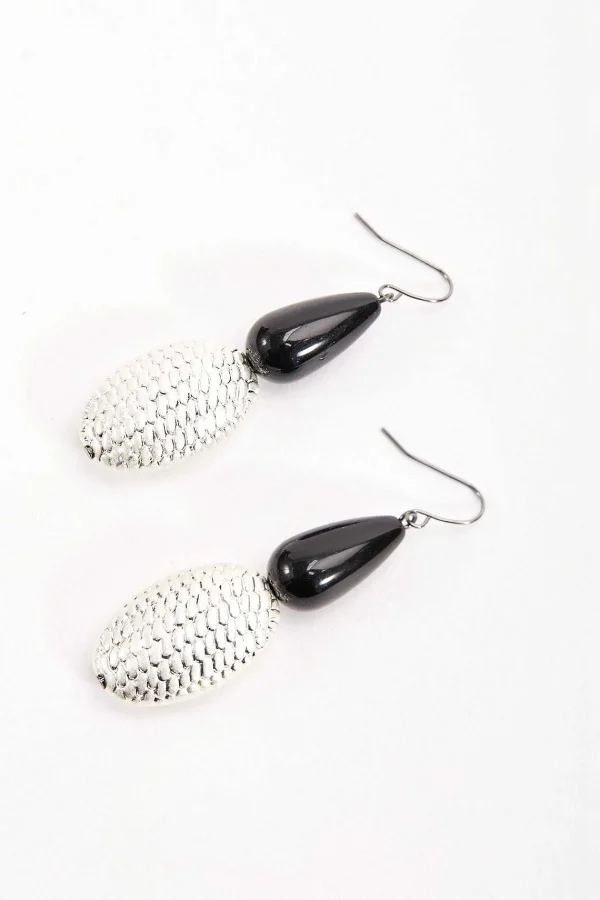 Soul Jewellery Silver Earrings With Black Stone* Earrings