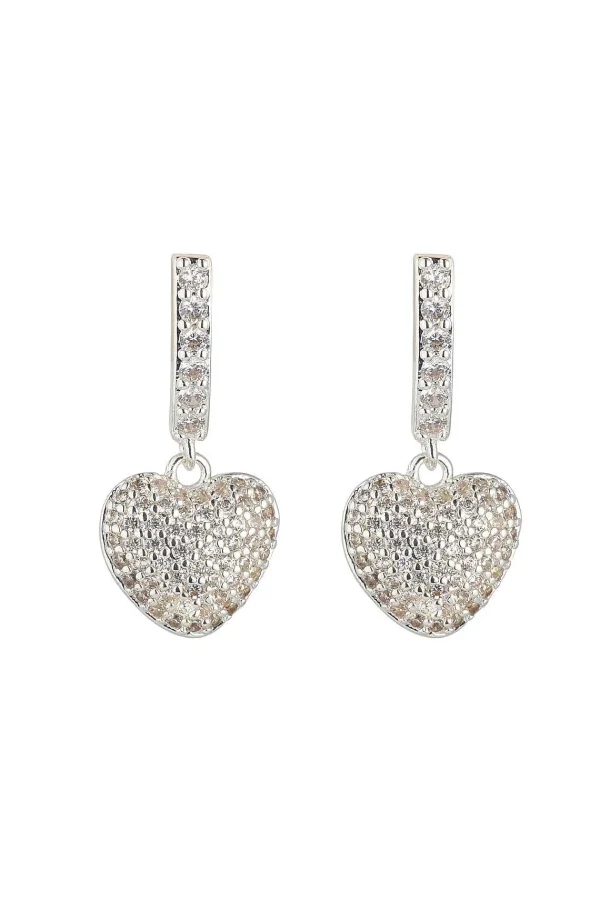 Knight & Day Silver Heart Drop Earrings* Boxed Gifts