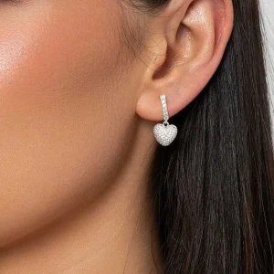 Knight & Day Silver Heart Drop Earrings* Boxed Gifts