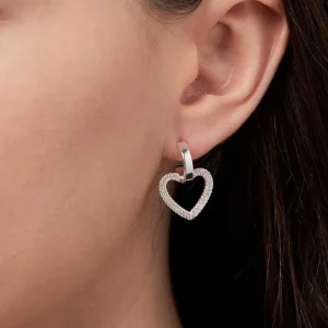 Knight & Day Silver Hoop & Heart Earrings* Jewellery
