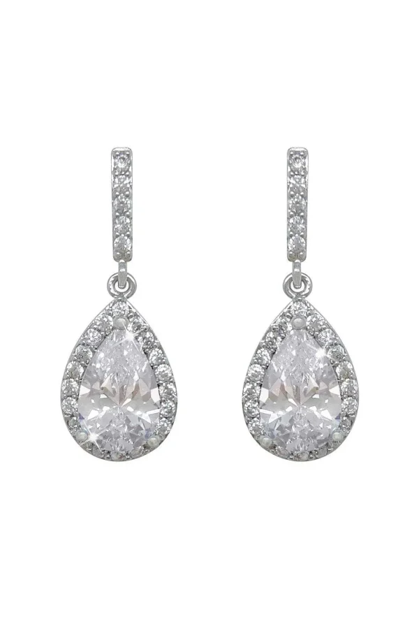 Tipperary Crystal Jewellery Silver Pear Shape Earrings* Earrings