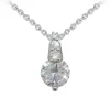 Tipperary Crystal Jewellery Silver Round Stone Pendant With Pave Bale* Necklaces