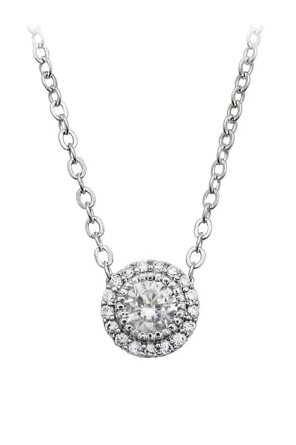 Tipperary Crystal Jewellery Silver Stud With Pave Surround Pendant* Boxed Gifts