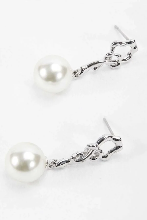 Soul Jewellery Silver Tone Drop Pearl Earring* Boxed Gifts