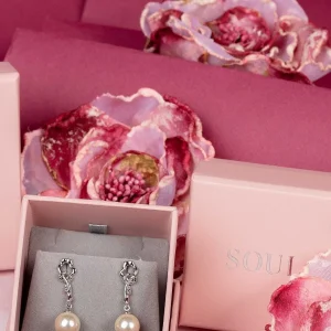Soul Jewellery Silver Tone Drop Pearl Earring* Boxed Gifts