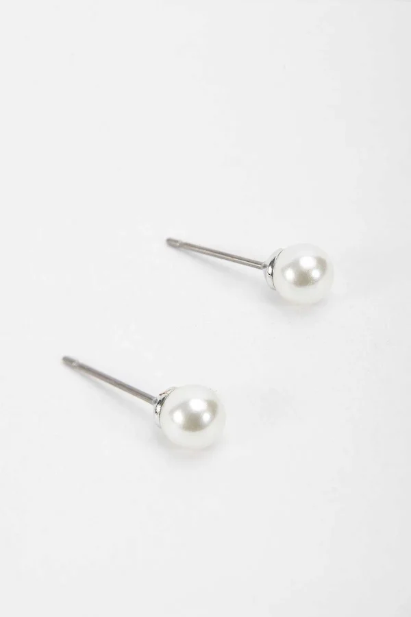 Soul Jewellery Silver Tone Pearl Stud Earring* Earrings