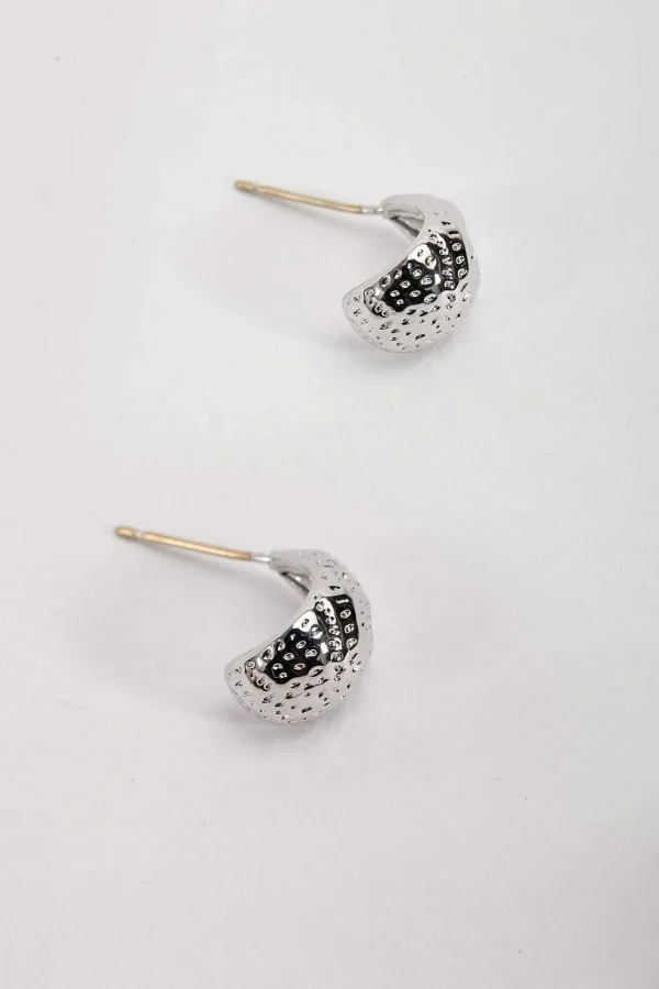 Soul Jewellery Silver Tone Textured Teardrop Earrings* Earrings