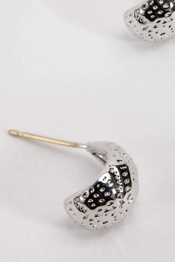 Soul Jewellery Silver Tone Textured Teardrop Earrings* Earrings