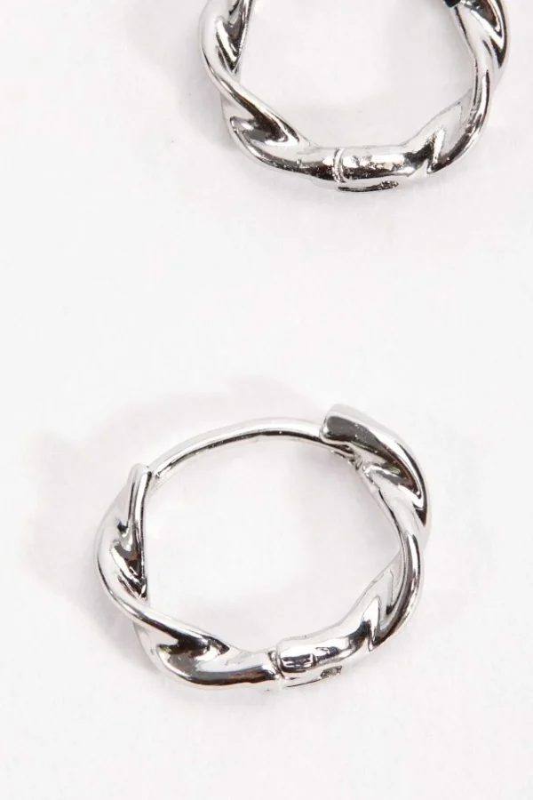 Soul Jewellery Silver Tone Twist Hoop Earrings* Earrings
