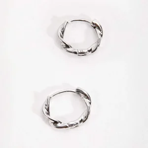 Soul Jewellery Silver Tone Twist Hoop Earrings* Earrings