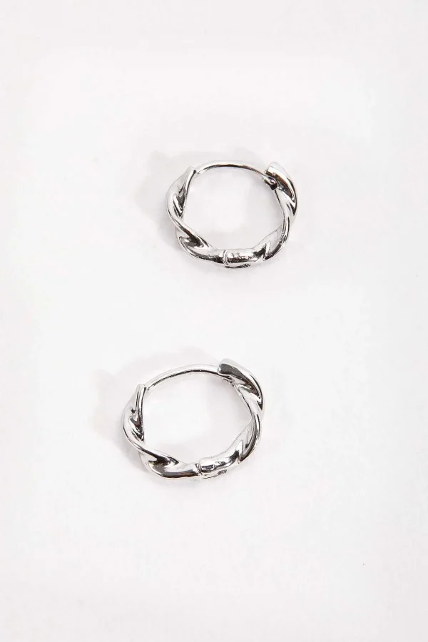 Soul Jewellery Silver Tone Twist Hoop Earrings* Earrings