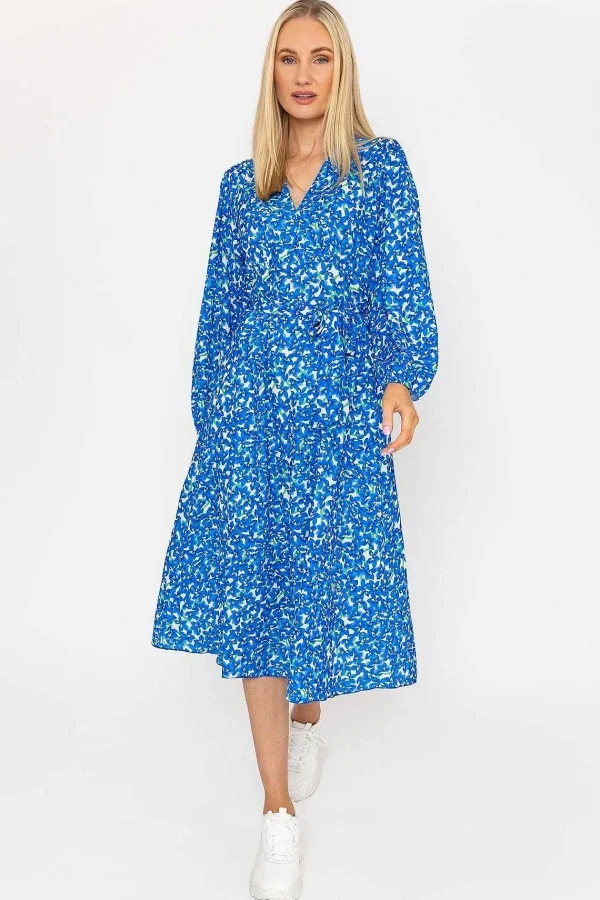 Pala D'oro Sinead Midi Dress In Blue Print*Women Dresses & Jumpsuits