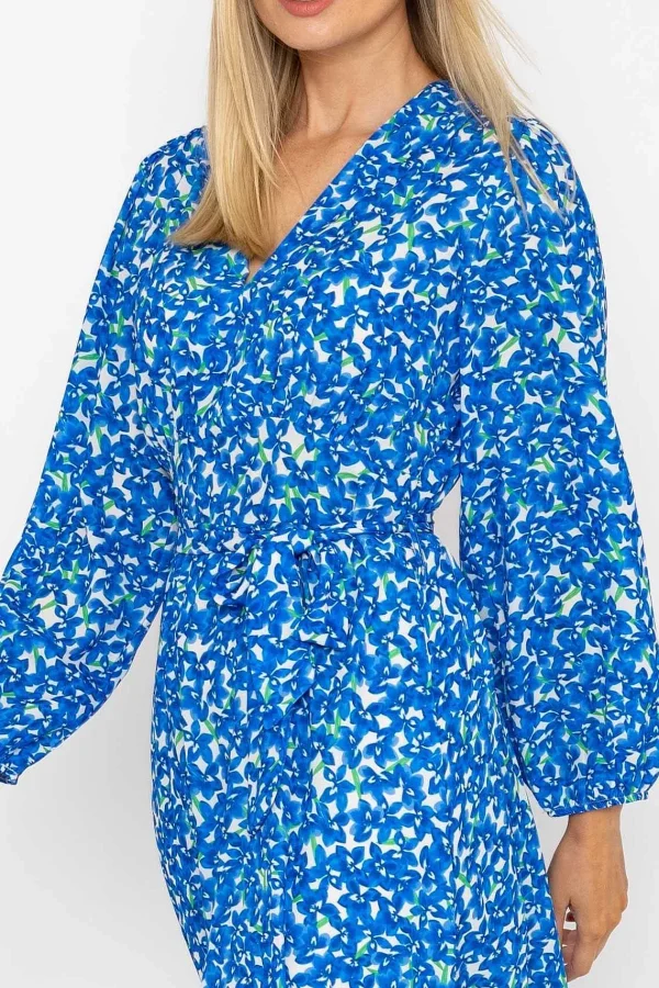 Pala D'oro Sinead Midi Dress In Blue Print*Women Dresses & Jumpsuits