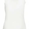 Simple Wish Sleeveless Lace Trim White Top*Women Tops & Blouses