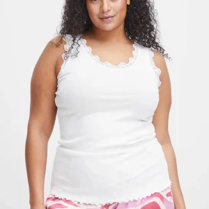 Simple Wish Sleeveless Lace Trim White Top*Women Tops & Blouses