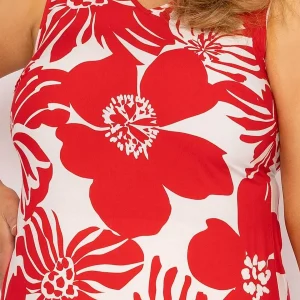 Ulla Popken Sleeveless Midi Dress In Red Print*Women Dresses & Jumpsuits