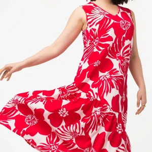 Ulla Popken Sleeveless Midi Dress In Red Print*Women Dresses & Jumpsuits
