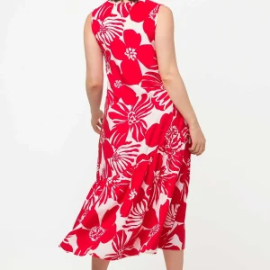 Ulla Popken Sleeveless Midi Dress In Red Print*Women Dresses & Jumpsuits