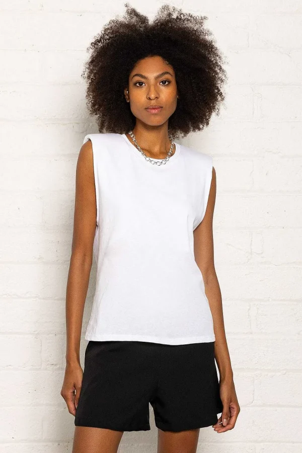 Pala D'oro Sport Sleeveless T-Shirt In White*Women Tops & Blouses
