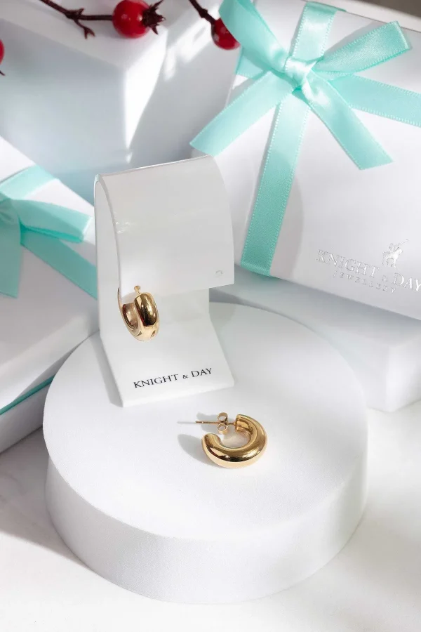Knight & Day Small Chunky Hoops 20Mm* Boxed Gifts