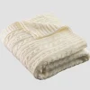 Galway Crystal Soft White Aran Knit Throw* Homeware